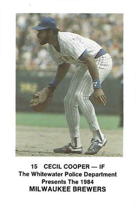 1984 Milwaukee Brewers Police - Whitewater Police Department #NNO Cecil Cooper Front