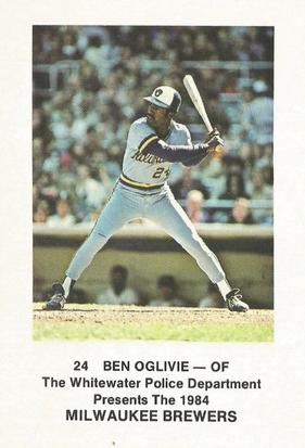 1984 Milwaukee Brewers Police - Whitewater Police Department #NNO Ben Oglivie Front