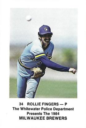 1984 Milwaukee Brewers Police - Whitewater Police Department #NNO Rollie Fingers Front