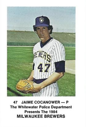 1984 Milwaukee Brewers Police - Whitewater Police Department #NNO Jaime Cocanower Front