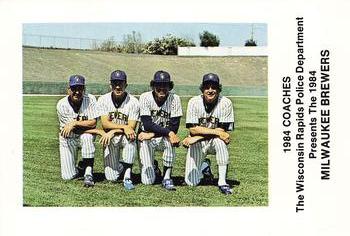 1984 Milwaukee Brewers Police - Wisconsin Rapids Police Department #NNO Coaches (Dave Garcia / Pat Dobson / Andy Etchebarren) Front