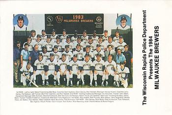 1984 Milwaukee Brewers Police - Wisconsin Rapids Police Department #NNO Team Photo/(Checklist back) Front
