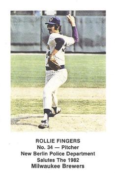 1982 Milwaukee Brewers Police - New Berlin Police Department #NNO Rollie Fingers Front