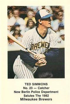 1982 Milwaukee Brewers Police - New Berlin Police Department #NNO Ted Simmons Front