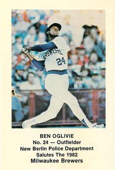1982 Milwaukee Brewers Police - New Berlin Police Department #NNO Ben Oglivie Front