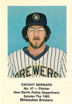 1982 Milwaukee Brewers Police - New Berlin Police Department #NNO Dwight Bernard Front