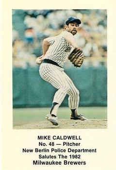1982 Milwaukee Brewers Police - New Berlin Police Department #NNO Mike Caldwell Front
