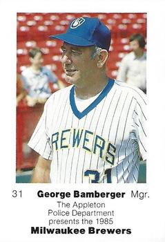 1985 Milwaukee Brewers Police - Appleton Police Department #NNO George Bamberger Front