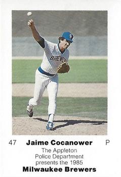 1985 Milwaukee Brewers Police - Appleton Police Department #NNO Jaime Cocanower Front