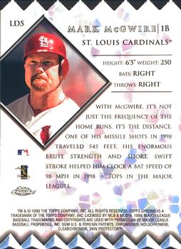 1999 Topps Chrome - Lords of the Diamond #LD5 Mark McGwire  Back