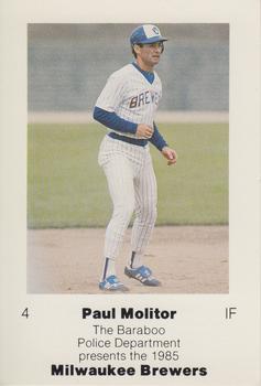 1985 Milwaukee Brewers Police - Baraboo Police Department #NNO Paul Molitor Front