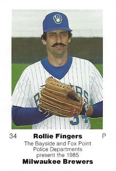 1985 Milwaukee Brewers Police - Bayside and Fox Point Police Departments #NNO Rollie Fingers Front