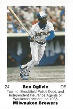 1985 Milwaukee Brewers Police - Town of Brookfield Police Department, Independent Insurance Agents Of Waukesha #NNO Ben Oglivie Front