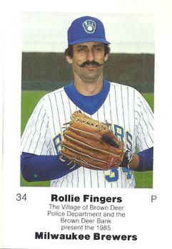 1985 Milwaukee Brewers Police - Village of Brown Deer Police Department and The Brown Deer Bank #NNO Rollie Fingers Front