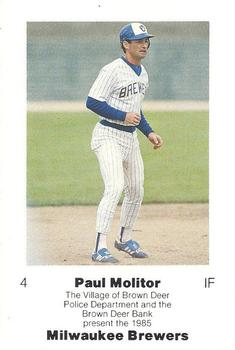1985 Milwaukee Brewers Police - Village of Brown Deer Police Department and The Brown Deer Bank #NNO Paul Molitor Front