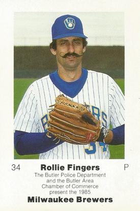 1985 Milwaukee Brewers Police - Butler Police Department and Butler Area Chamber Of Commerce #NNO Rollie Fingers Front