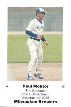 1985 Milwaukee Brewers Police - Glendale Police Department #NNO Paul Molitor Front