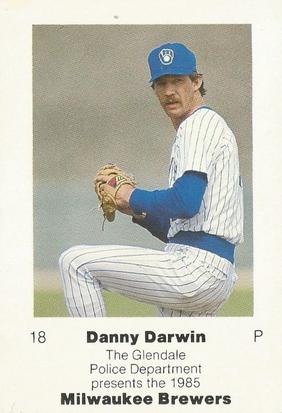 1985 Milwaukee Brewers Police - Glendale Police Department #NNO Danny Darwin Front