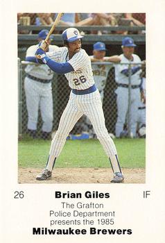 1985 Milwaukee Brewers Police - Grafton Police Department #NNO Brian Giles Front