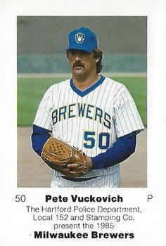 1985 Milwaukee Brewers Police - Hartford Police Department, Local 152 and Stamping Co. #NNO Pete Vuckovich Front