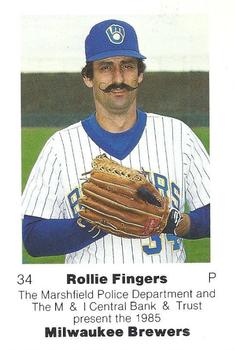1985 Milwaukee Brewers Police - Marshfield Police Department and The M&I Central Bank & Trust #NNO Rollie Fingers Front