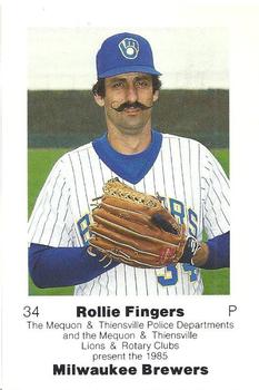 1985 Milwaukee Brewers Police - Mequon & Thiensville Police Departments & Lions and Rotary Clubs #NNO Rollie Fingers Front