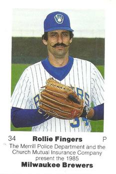 1985 Milwaukee Brewers Police - Merrill Police Department and The Church Mutual Insurance Company #NNO Rollie Fingers Front