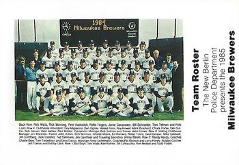 1985 Milwaukee Brewers Police - New Berlin Police Department #NNO Milwaukee Brewers Team Photo Front