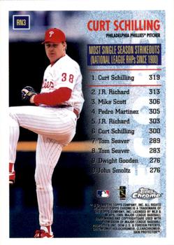 1999 Topps Chrome - Record Numbers #RN3 Curt Schilling  Back