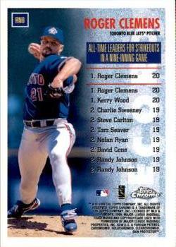 1999 Topps Chrome - Record Numbers #RN8 Roger Clemens  Back