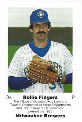1985 Milwaukee Brewers Police - Village of Oconomowoc Lake & Town Of Oconomowoc Police Departments and Pick 'n Save of Oconomowoc #NNO Rollie Fingers Front