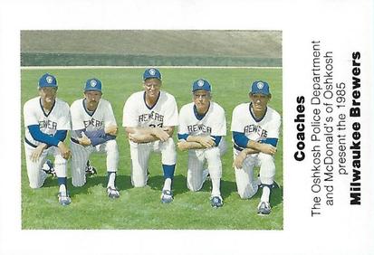 1985 Milwaukee Brewers Police - Oshkosh Police Department and McDonald's of Oshkosh #NNO Milwaukee Brewers Coaches Front