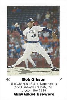 1985 Milwaukee Brewers Police - Oshkosh Police Department and Oshkosh B'Gosh, Inc. #NNO Bob Gibson Front