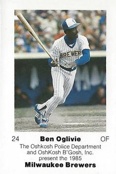 1985 Milwaukee Brewers Police - Oshkosh Police Department and Oshkosh B'Gosh, Inc. #NNO Ben Oglivie Front