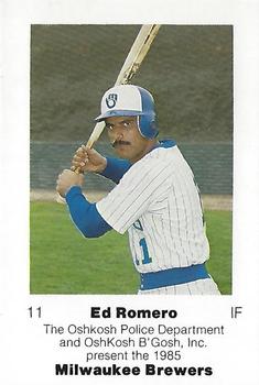 1985 Milwaukee Brewers Police - Oshkosh Police Department and Oshkosh B'Gosh, Inc. #NNO Ed Romero Front