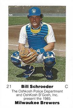1985 Milwaukee Brewers Police - Oshkosh Police Department and Oshkosh B'Gosh, Inc. #NNO Bill Schroeder Front