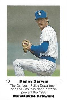 1985 Milwaukee Brewers Police - Oshkosh Police Department and Oshkosh Noon Kiwanis #NNO Danny Darwin Front