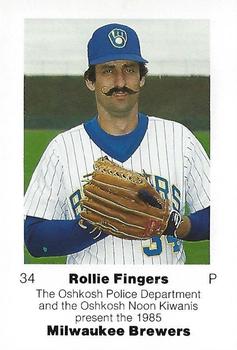 1985 Milwaukee Brewers Police - Oshkosh Police Department and Oshkosh Noon Kiwanis #NNO Rollie Fingers Front