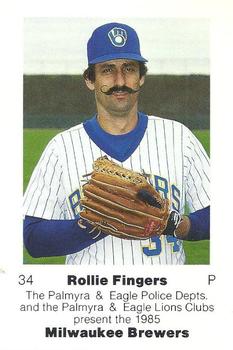 1985 Milwaukee Brewers Police - Palmyra & Eagle Police Departments and The Palmyra & Eagle Lions Clubs #NNO Rollie Fingers Front