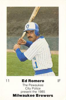 1985 Milwaukee Brewers Police - Pewaukee City Police #NNO Ed Romero Front
