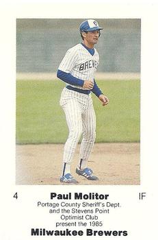 1985 Milwaukee Brewers Police - Portage County Sheriff's Department, Stevens Point Optomists #NNO Paul Molitor Front