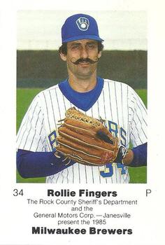 1985 Milwaukee Brewers Police - Rock County Sheriff's Department General Motors Corp Janesville #NNO Rollie Fingers Front