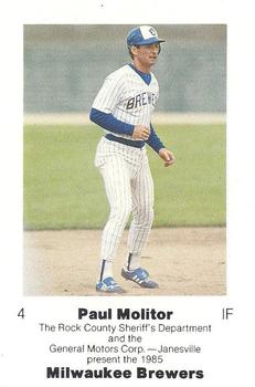 1985 Milwaukee Brewers Police - Rock County Sheriff's Department General Motors Corp Janesville #NNO Paul Molitor Front