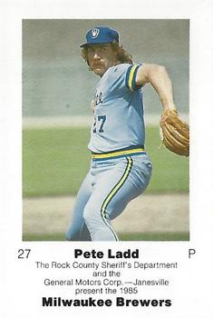 1985 Milwaukee Brewers Police - Rock County Sheriff's Department General Motors Corp Janesville #NNO Pete Ladd Front