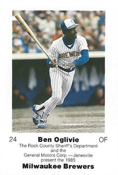 1985 Milwaukee Brewers Police - Rock County Sheriff's Department General Motors Corp Janesville #NNO Ben Oglivie Front