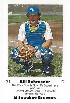 1985 Milwaukee Brewers Police - Rock County Sheriff's Department General Motors Corp Janesville #NNO Bill Schroeder Front