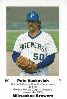 1985 Milwaukee Brewers Police - Rock County Sheriff's Department General Motors Corp Janesville #NNO Pete Vuckovich Front