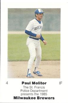 1985 Milwaukee Brewers Police - St. Francis Police Department #NNO Paul Molitor Front