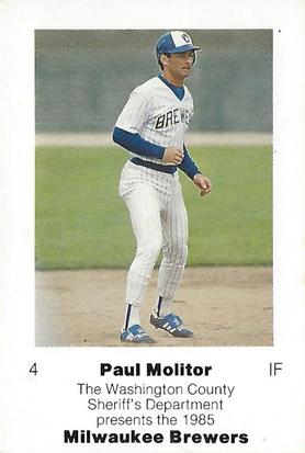 1985 Milwaukee Brewers Police - Washington County Sheriff's Department #NNO Paul Molitor Front