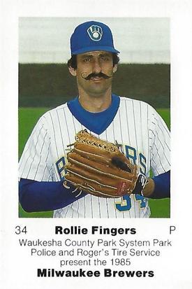 1985 Milwaukee Brewers Police - Waukesha County Park System Park Police, Roger's Tire Service #NNO Rollie Fingers Front